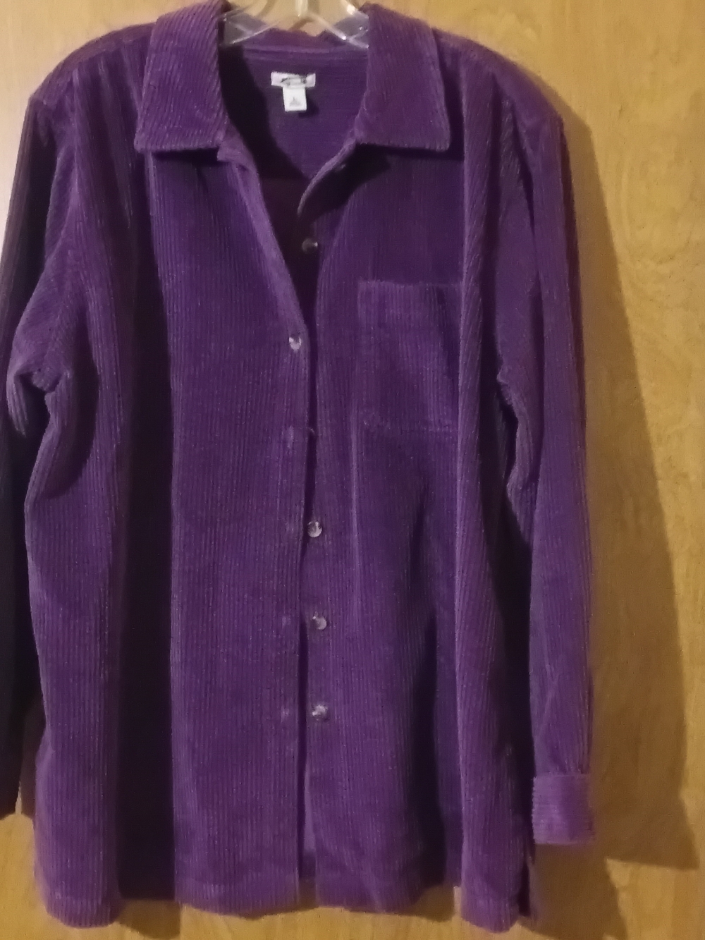 Corduroy Button-Down Shirt - Purple
